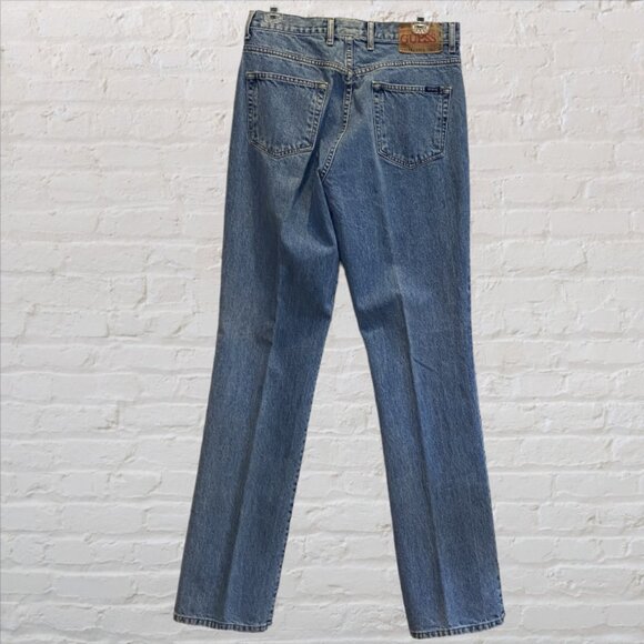 VINTAGE 90'S GUESS JEANS -- Low Waist, Boot Leg, Lt Blue, Style #1060 Never Worn - Picture 6 of 9